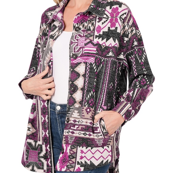Aztec Oversized Shacket - Picture 2 of 6